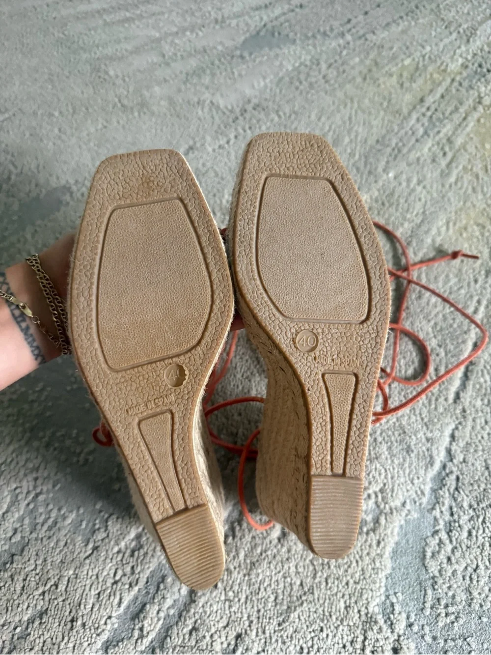 Jeffrey Campbell CORAL Ankle Tie Espadrille Wedge sandals  40 / 9.5